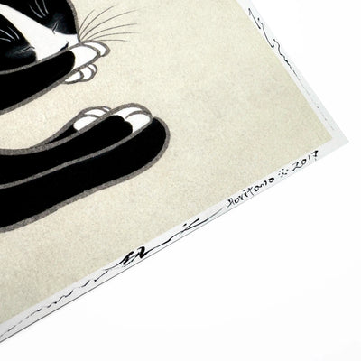 Black Skull Signed Print Monmon Cats 