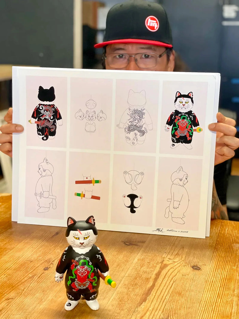 Donburi Toy + Signed Print Bundle Accessories Monmon Cats 