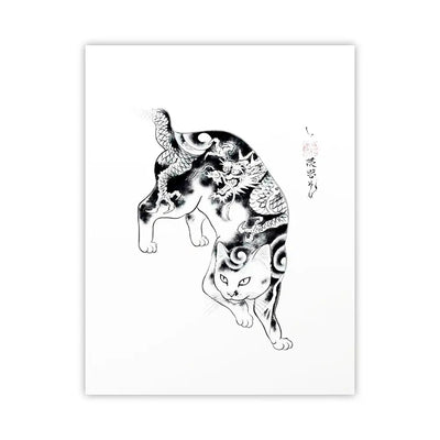 Dragon Cat Signed Print Monmon Cats 