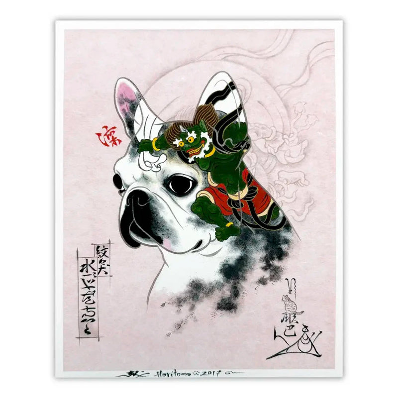 Pink Monmon Dog Signed Print Monmon Cats 