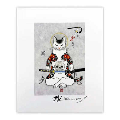 Samurai Cat Signed Print Monmon Cats 