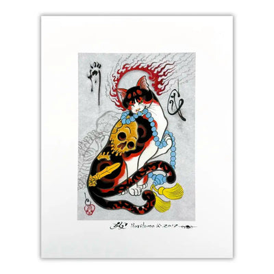 Skeleton Neka Mata Signed Print Monmon Cats 