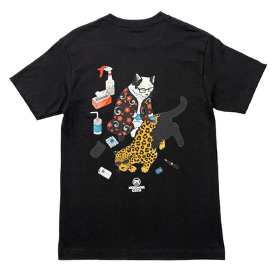Tebori 2010s Tee Apparel Monmon Cats Black Small 