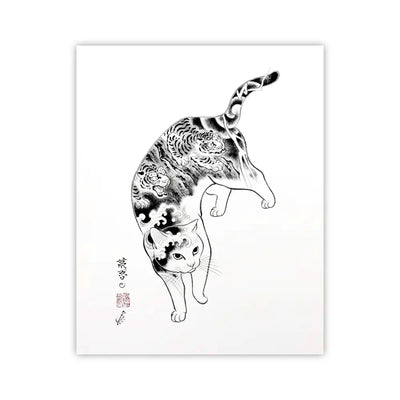 Tiger Cat Signed Print Monmon Cats 