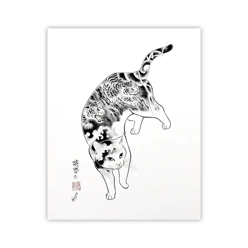 Tiger Cat Signed Print Monmon Cats 