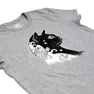 Black Cat Women's Tee - Grey Apparel Monmon Cats 