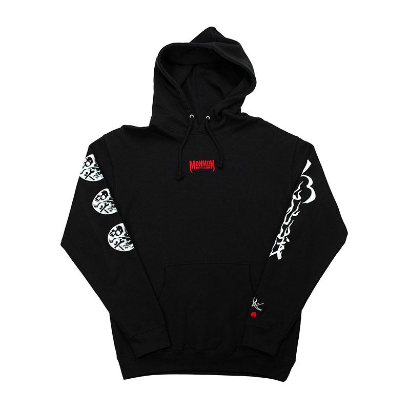 Bone Cat Hoodie - Black Apparel Monmon Cats 