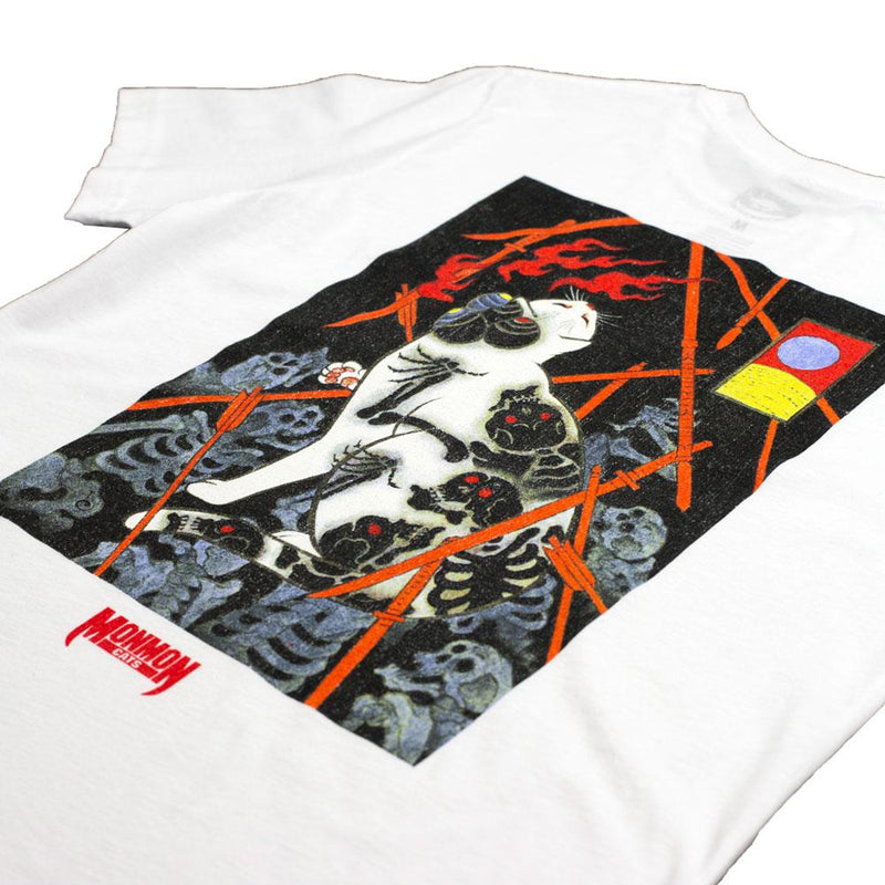 Bone Cat Tee - White Apparel Monmon Cats 