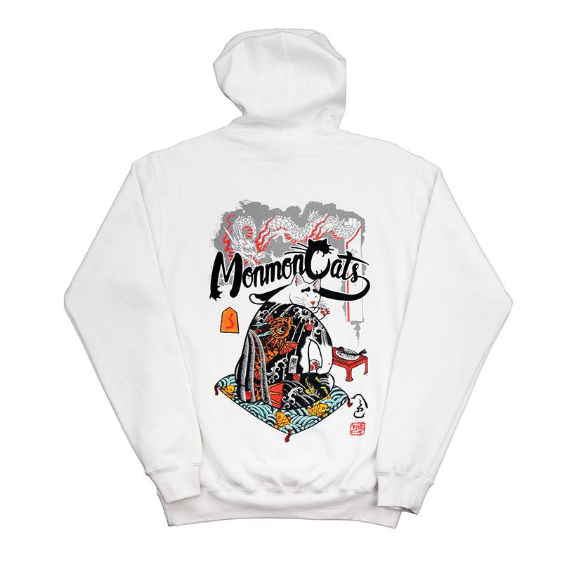 Boss Cat Hoodie - White Apparel Monmon Cats 