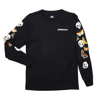 Butterfly Cat Long Sleeve Apparel Monmon Cats Black Small 