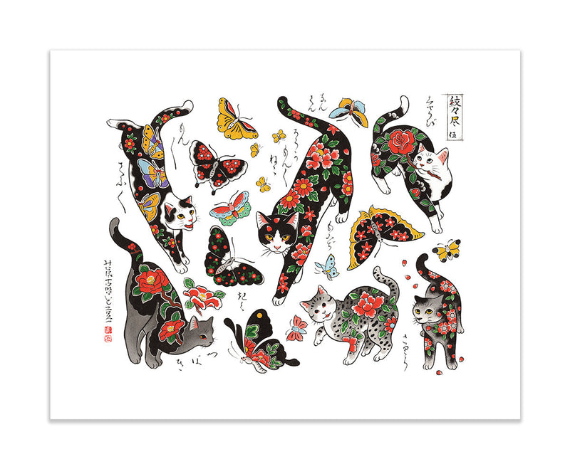 Butterfly Flash Print Print Monmon Cats 