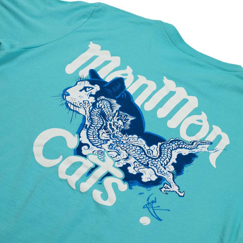 Dragon Cat Tee - Seafoam Apparel Monmon Cats 