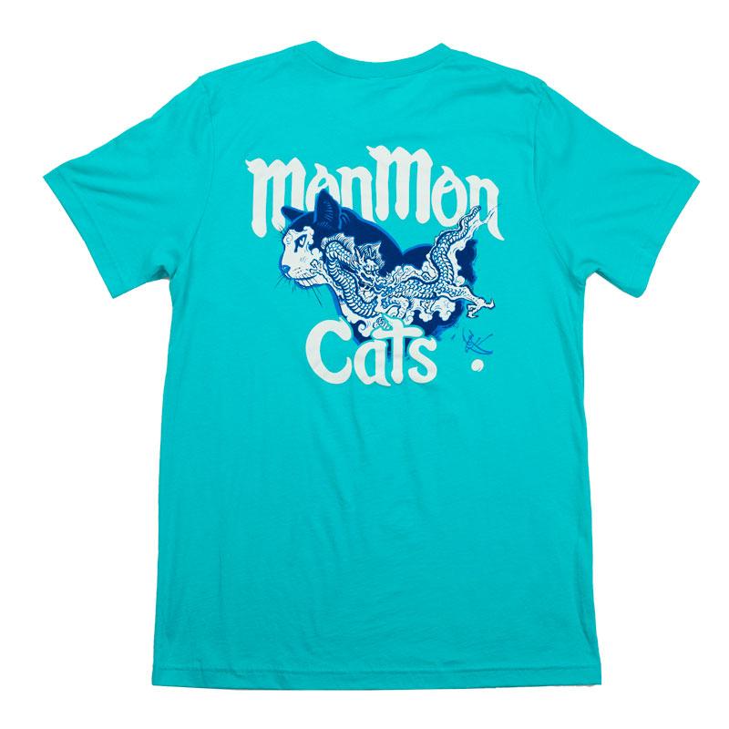 Dragon Cat Tee - Seafoam Apparel Monmon Cats 