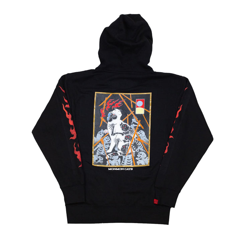 Fire n Bones Zip Up Hoodie Apparel Monmon Cats 
