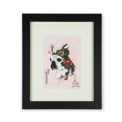 Framed Pink Monmon Dog Print Print Monmon Cats 