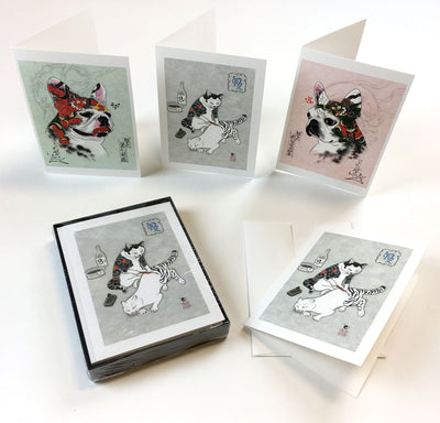 Greeting Card Pack Print Monmon Cats 