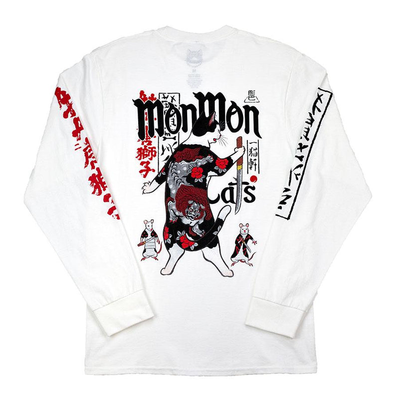 Karajishi Long Sleeve - White Apparel Monmon Cats 