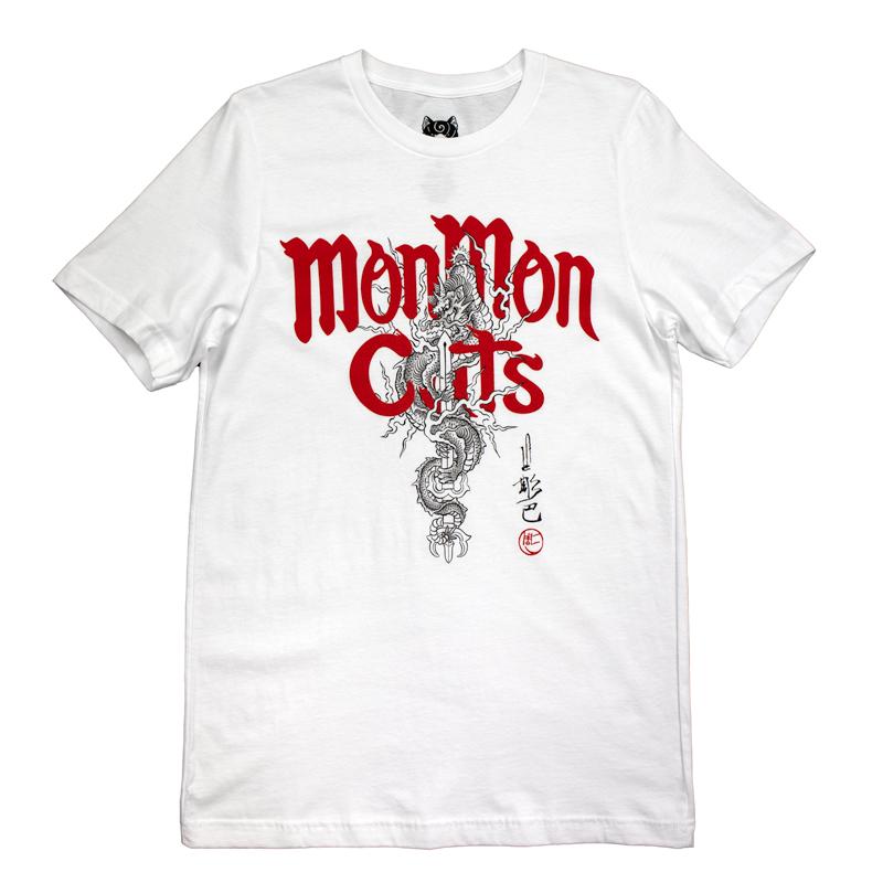 Karaken Tee - White Apparel Monmon Cats 