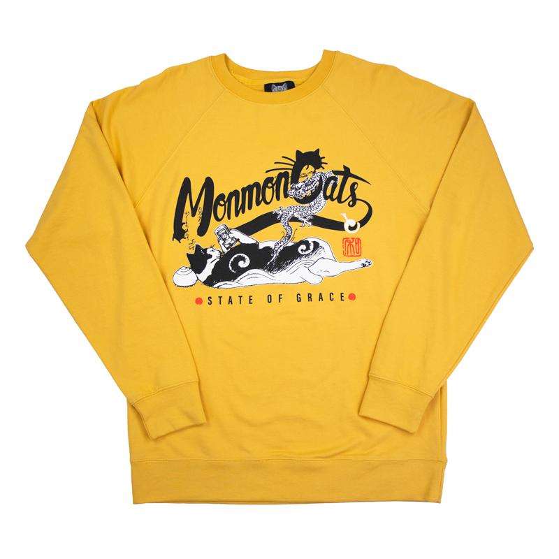 Keitai Cat Crewneck Sweatshirt - Gold Apparel Monmon Cats 
