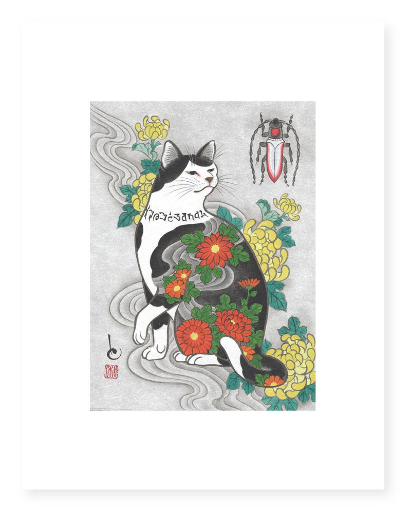 Kiku Print Print Monmon Cats 