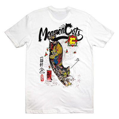 Kirin Cat Tee - White Apparel Monmon Cats 