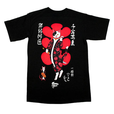 Maneki Cat Tee - Black Apparel Monmon Cats 