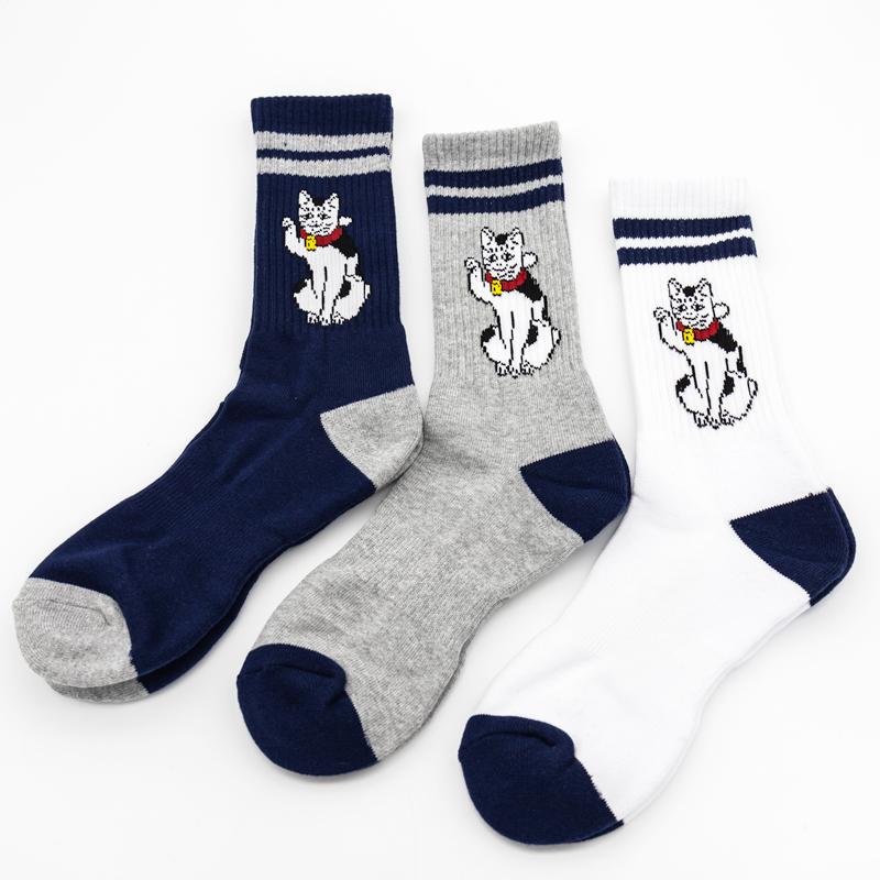 Maneki Stripe Socks Accessories Monmon Cats 