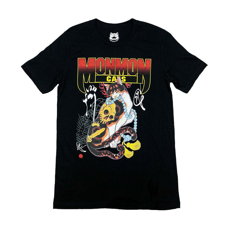 Metal Cat Tee - Black Apparel Monmon Cats 