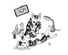 Monmon Dog Tattoo Print Print Monmon Cats 