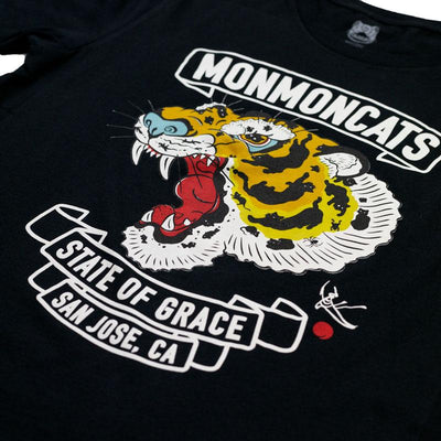 Monmon Tiger Crest Tee - Black Apparel Monmon Cats 