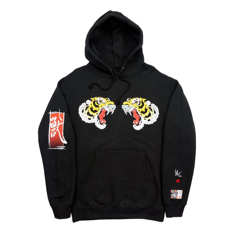 Monmon Tiger Hoodie - Black Apparel Monmon Cats 