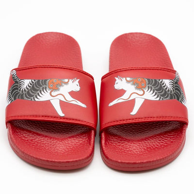 Mukade Cat Slides - Red Apparel Monmon Cats 