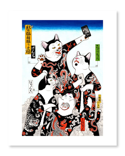 Shijin Cat Print Print Monmon Cats 8 x 10 
