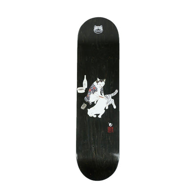 Tebori Cat Skate Deck - Black Skate Monmon Cats 