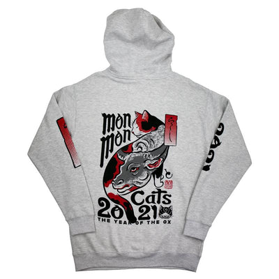 Year of the Ox Hoodie - Heather Gray Apparel Monmon Cats 
