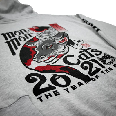 Year of the Ox Hoodie - Heather Gray Apparel Monmon Cats 