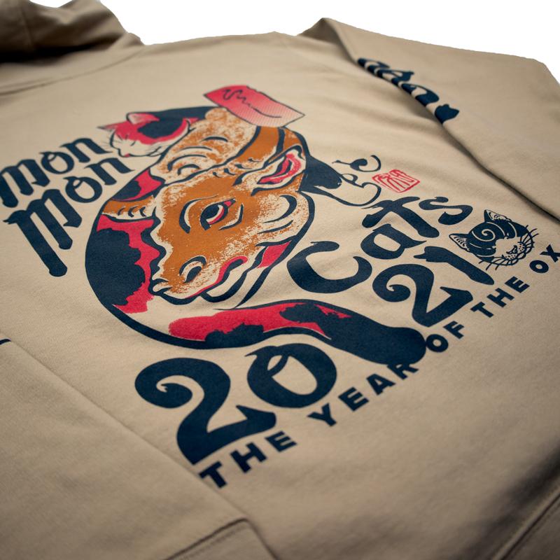 Year of the Ox Hoodie - Tan Apparel Monmon Cats 